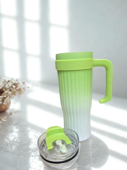 Gradient Green Premium 750ml Travel Tumbler with Leak‑Proof Lid & Straw