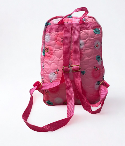 SBC Pink Quilted Backpack – 33cm x 23cm Lightweight College Bag