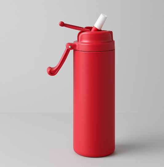 BAOL Premium Red Water Bottle – 500ml Stainless Steel with Flip Straw
