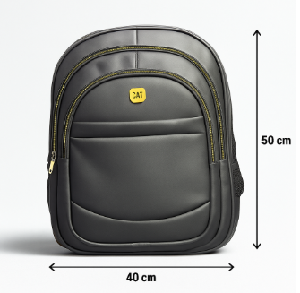 CAT- Premium Black Backpack – Durable, Stylish & Spacious (50x40 cm)